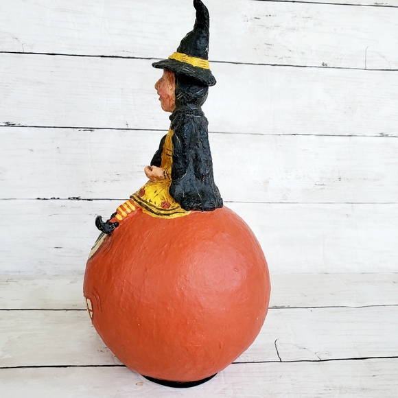 Dept 56 Poliwoggs halloween vintage inspired american folk art witch pumpkin JOL - Picture 4 of 12